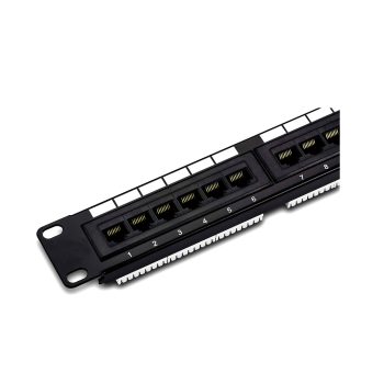 Patch Panel Q-MAX Cat 6 – 24 Puertos, 1U, Para Rack de 19