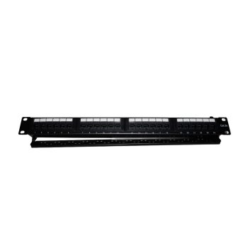 Patch Panel Q-MAX Cat 5e – 24 Puertos, 1U, Para Rack de 19